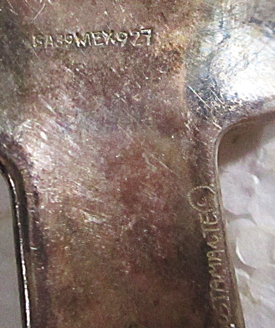 SERGIO BUSTAMONTE STERLING CROSS, BLUE STONES, SUN & IMAGES, PREOWNED