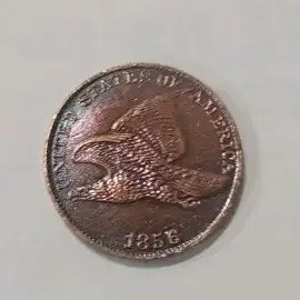 US 1856 Eagle 1-Cent Copper Coin Near Mint