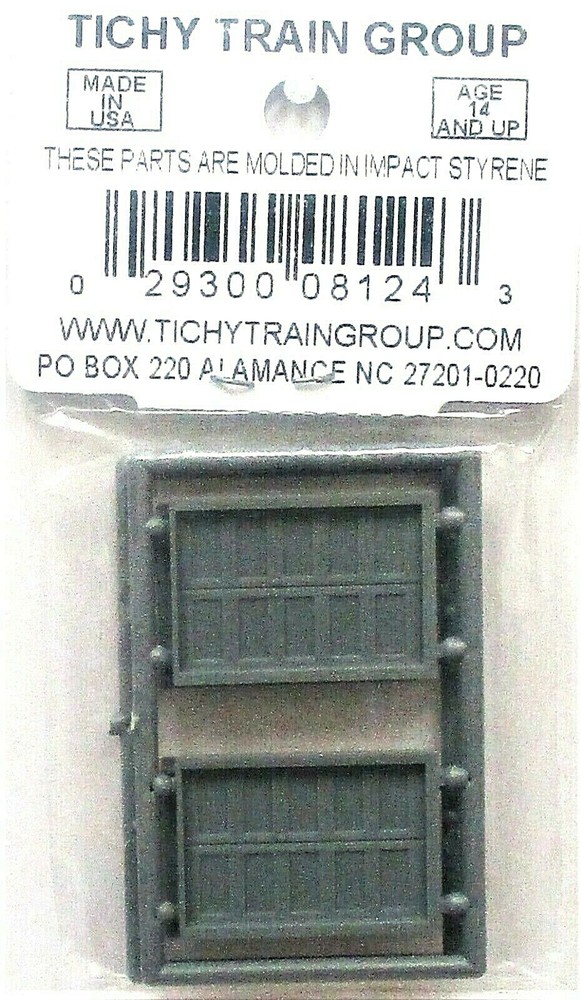 HO Scale Tichy Train Group 8124 Double Door 5 Panel pkg (4)