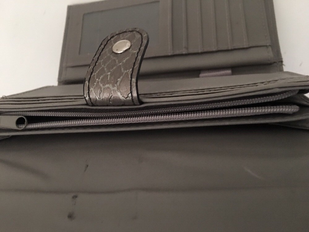 Croc Embossed Clutch buttoned,credit card,change,checkbook