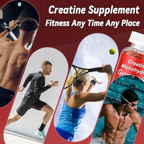 Creatine Monohydrate Gummies, 2 Pack Creatine Monohydrate for & Men, Sugar-Gu...
