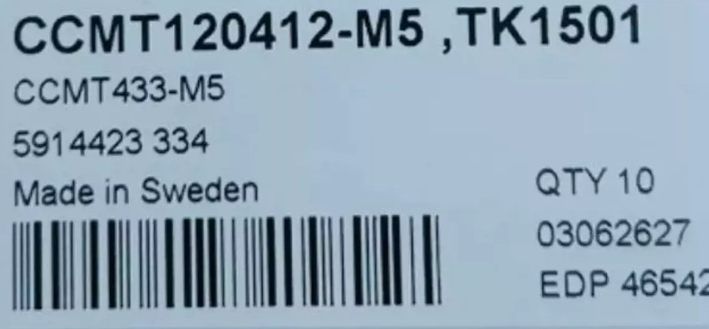 Original Carbide Inserts 10 Tablets CCMT120412-M5 TK1501