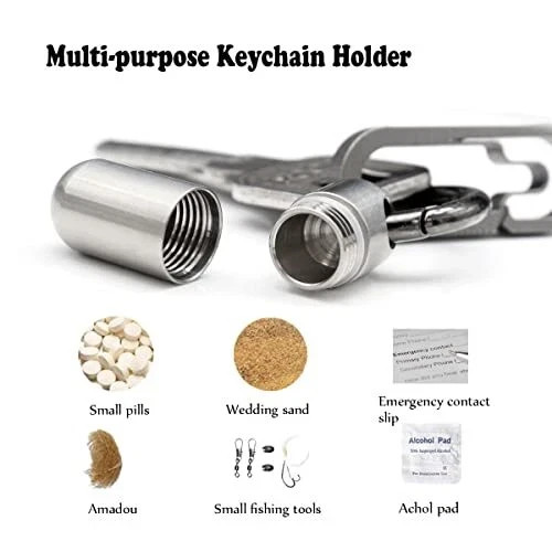 Titanium Mini Pill Case Pendant Necklace Waterproof Pill Holder Container