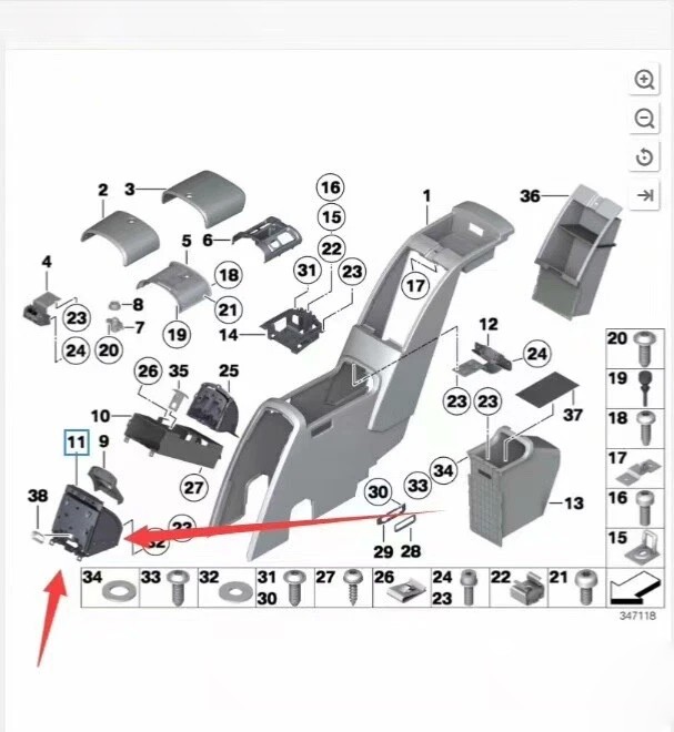 Rolls Royce Phantom center console control unit open close shocks spring