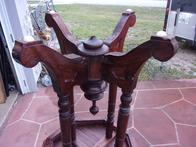 Beautiful Antique 1800s 0rnate hand Carved Solid Walnut Side Table Display Stand