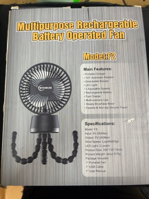 MULTIPURPOSE RECHARGEABLE BATTERY OPERATED FAN