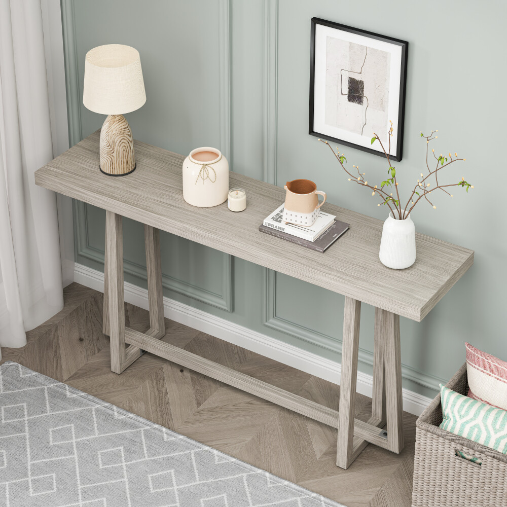 60'' Multi-Purpose Console Table - Weatherproof & 220LBS Capacity (Woodgrain)
