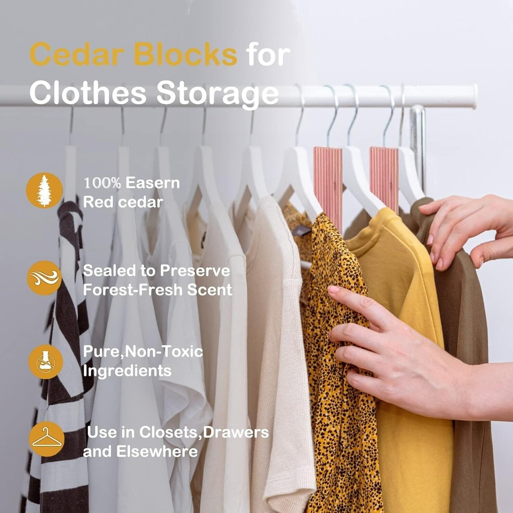 Aromatic Cedar Blocks for Clothes Storage - 100% Natural Scented Protection