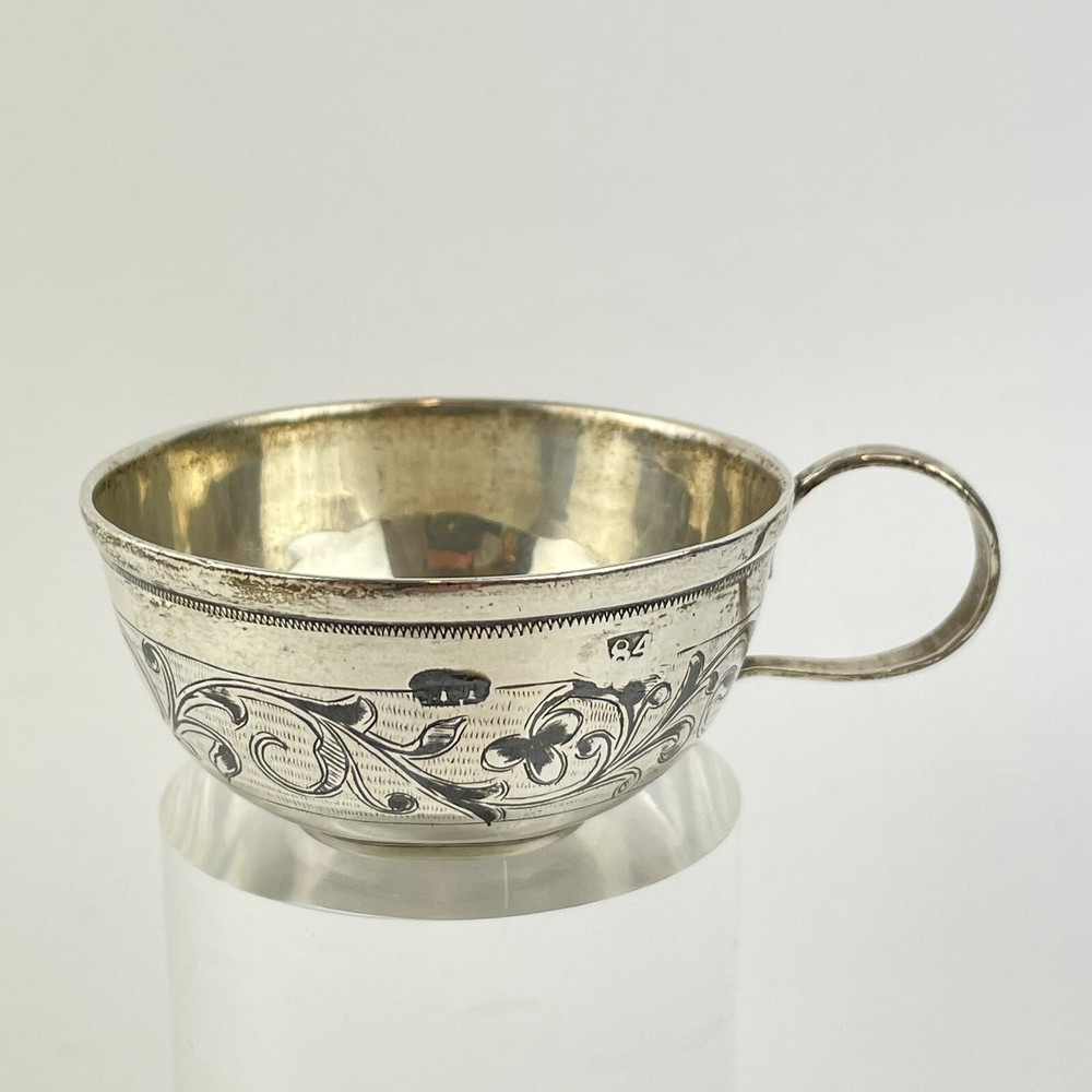 Fine Antique Russian Solid Silver Niello Enamel Cup 1870 Moscow МЛ 7.5cm