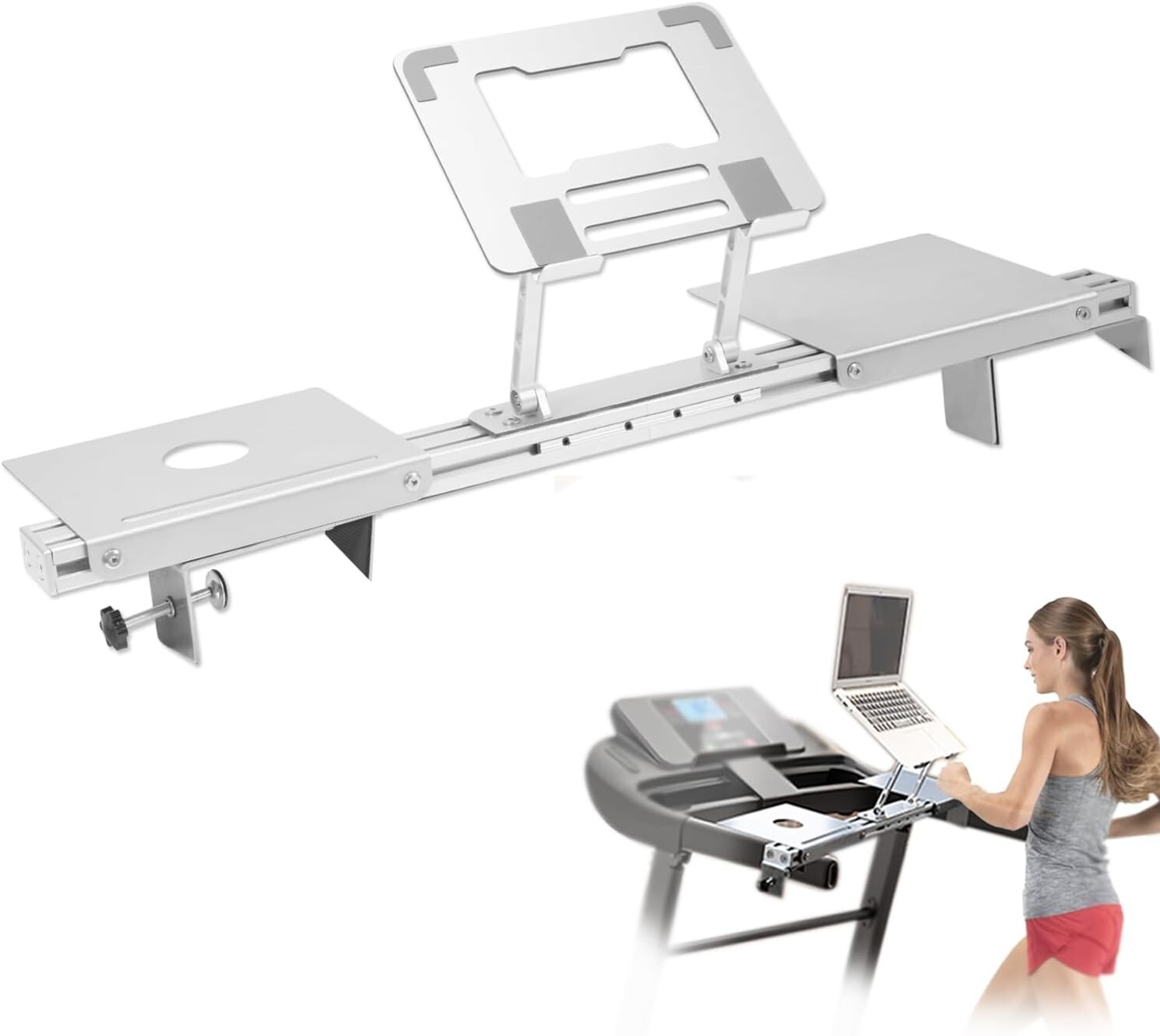 Treadmill Laptop Holder Adjustble Height Width