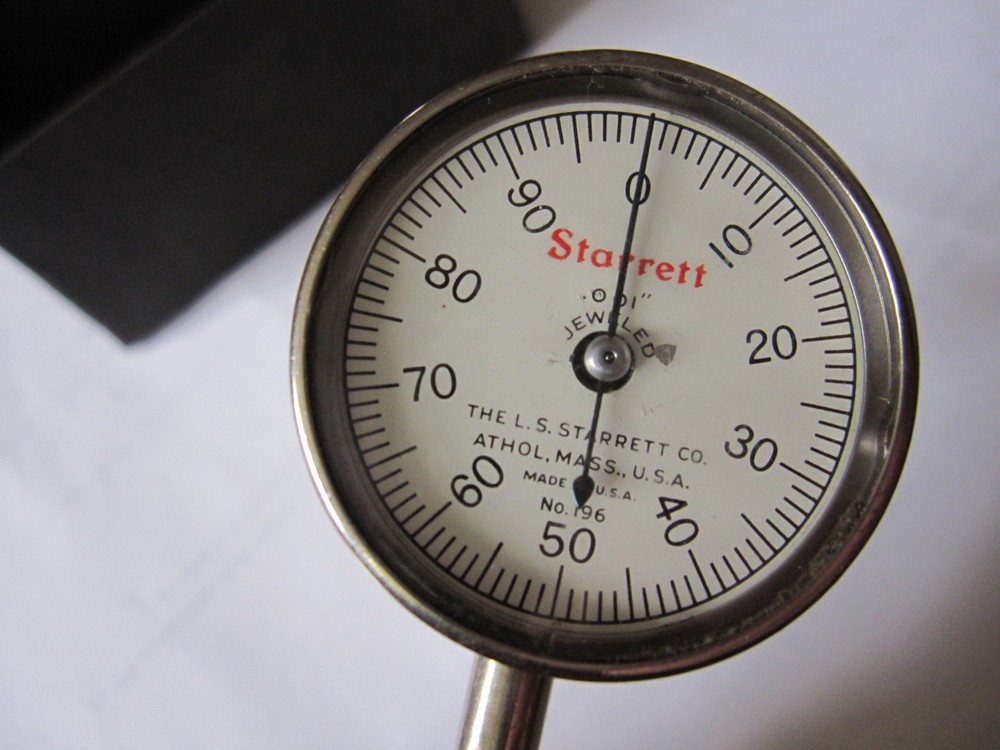 Nice Pre-Owned Vintage Starrett 196B1 Dial Test Indicator Back Plunger with Box
