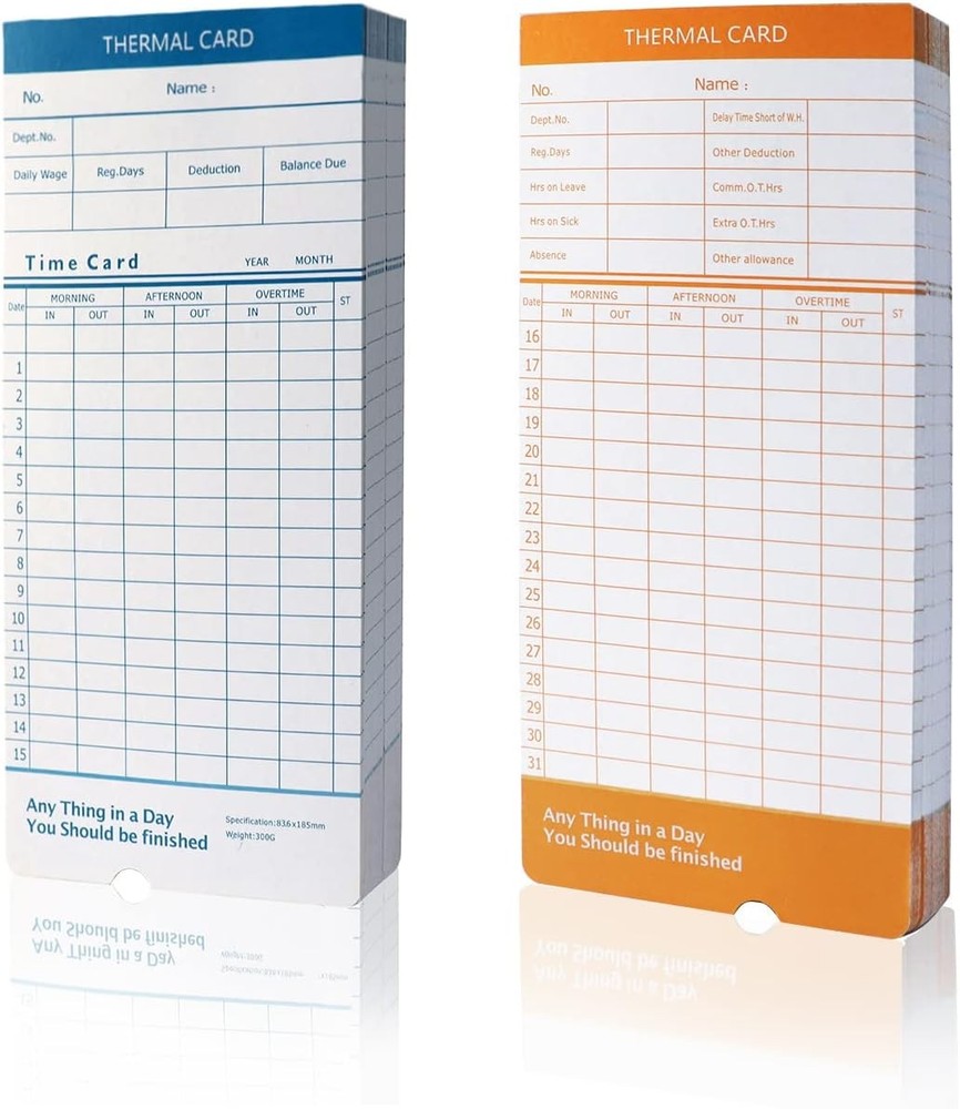 50 Pack Employee Time Cards for Punch Clock