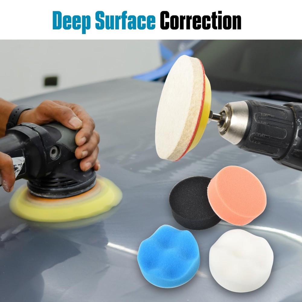 3" Sanding Polishing Kit Drill Buffer Car Headlight Restoration