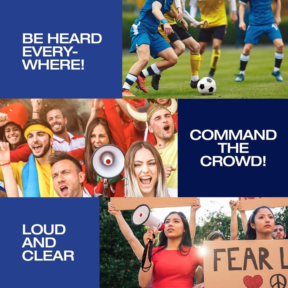 Compact 800 Yard Range Mini Bull Horn Speaker