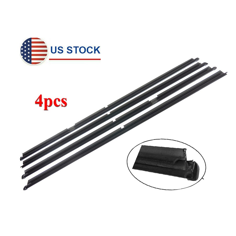 4 x Front&Rear Outer Window Seal Weatherstrip Trim For Jeep Grand Cherokee 99-04