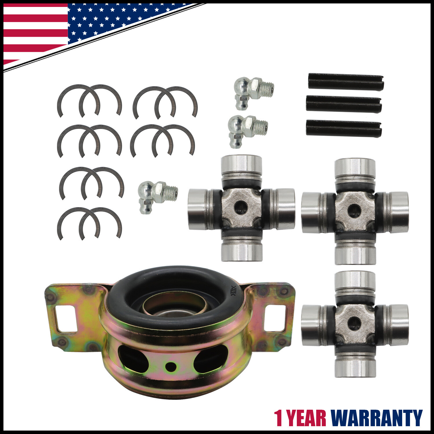 Front Rear Prop Shaft Bearing Carrier & U-joint For Polaris RZR S 4 900 1000 XP