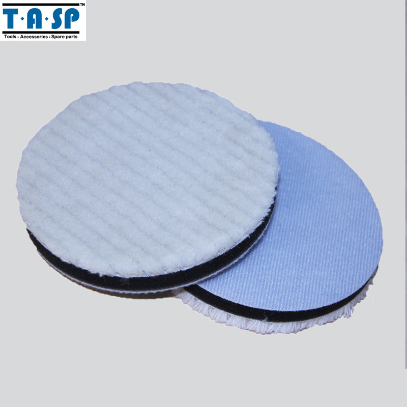2PC 5" 125mm Twisted Wool Polishing Buffing Pad For Car Care Hook Loop Pad