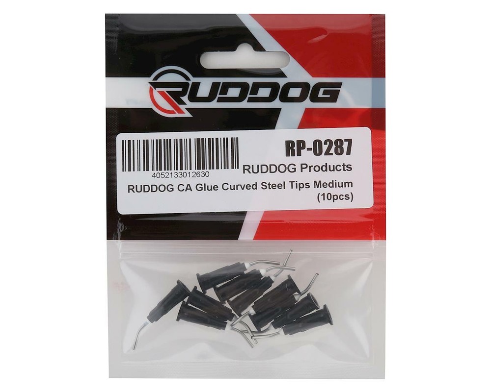 Ruddog Medium CA Glue Curved Tips (10) [RDGRP-0287]