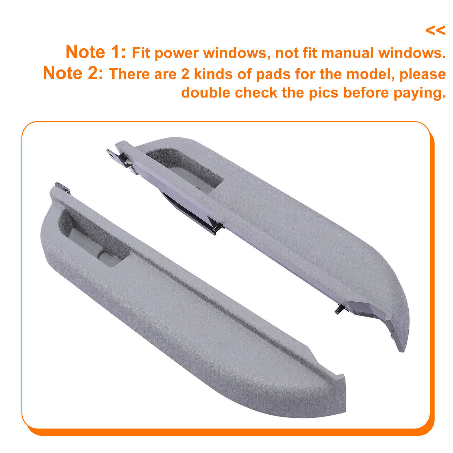 Kit Pair Set Of 2 For Chevy GMC Truck 88-94 Gray Front Left Right Door Armrest