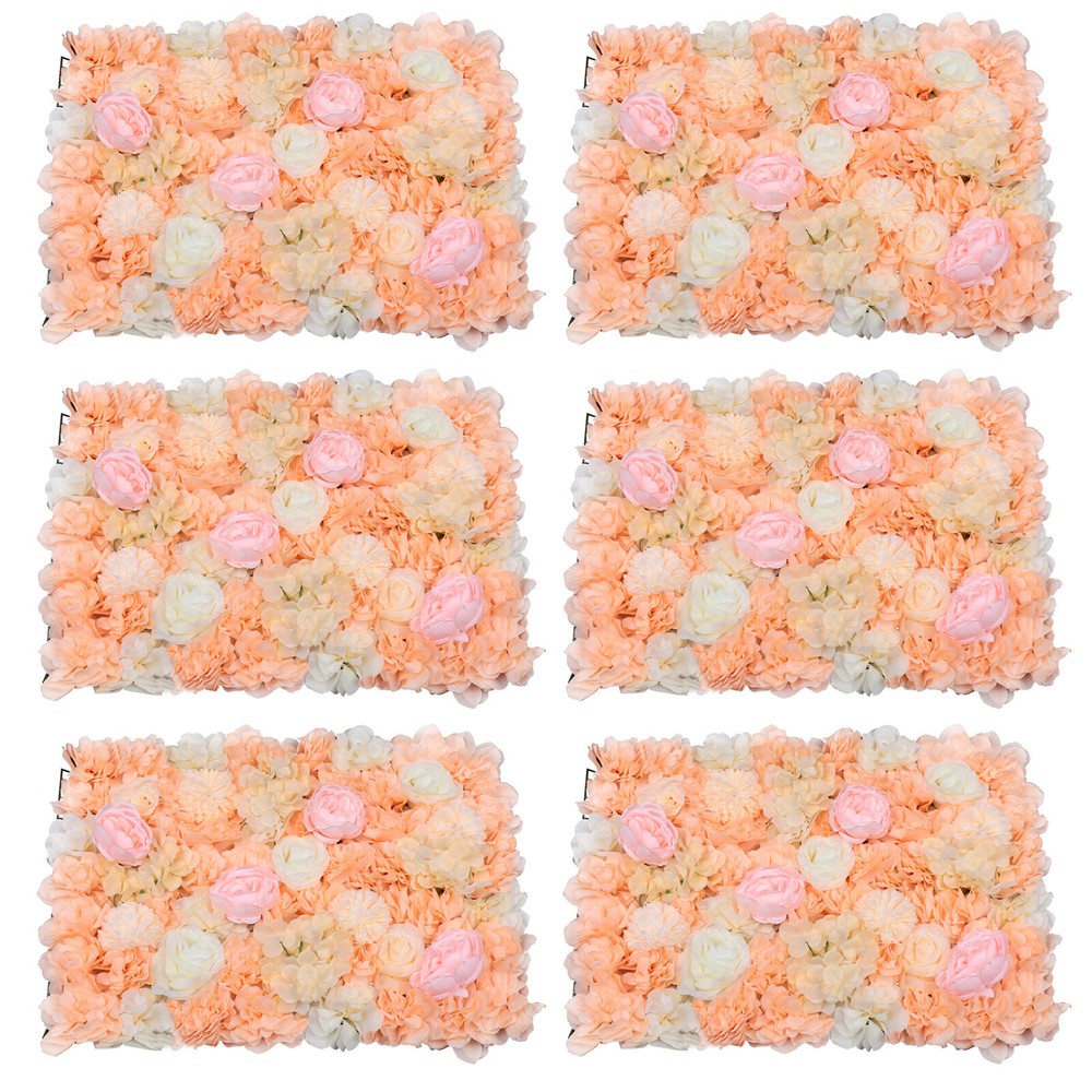 6 Artificial Flower Wall Panel Floral Backdrop Wedding Decorative Wall Panel
