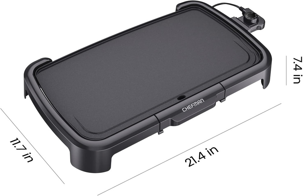 XL Electric Griddle with Removable Control and Nonstick Cooking Surface
