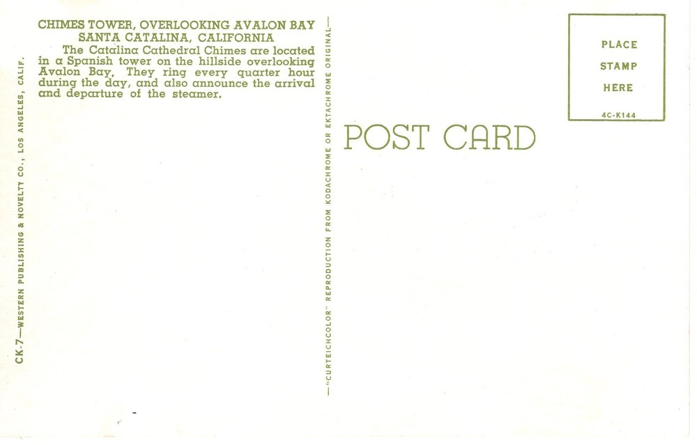 CHIMES TOWER, SANTA CATALINA, CA - PC4381