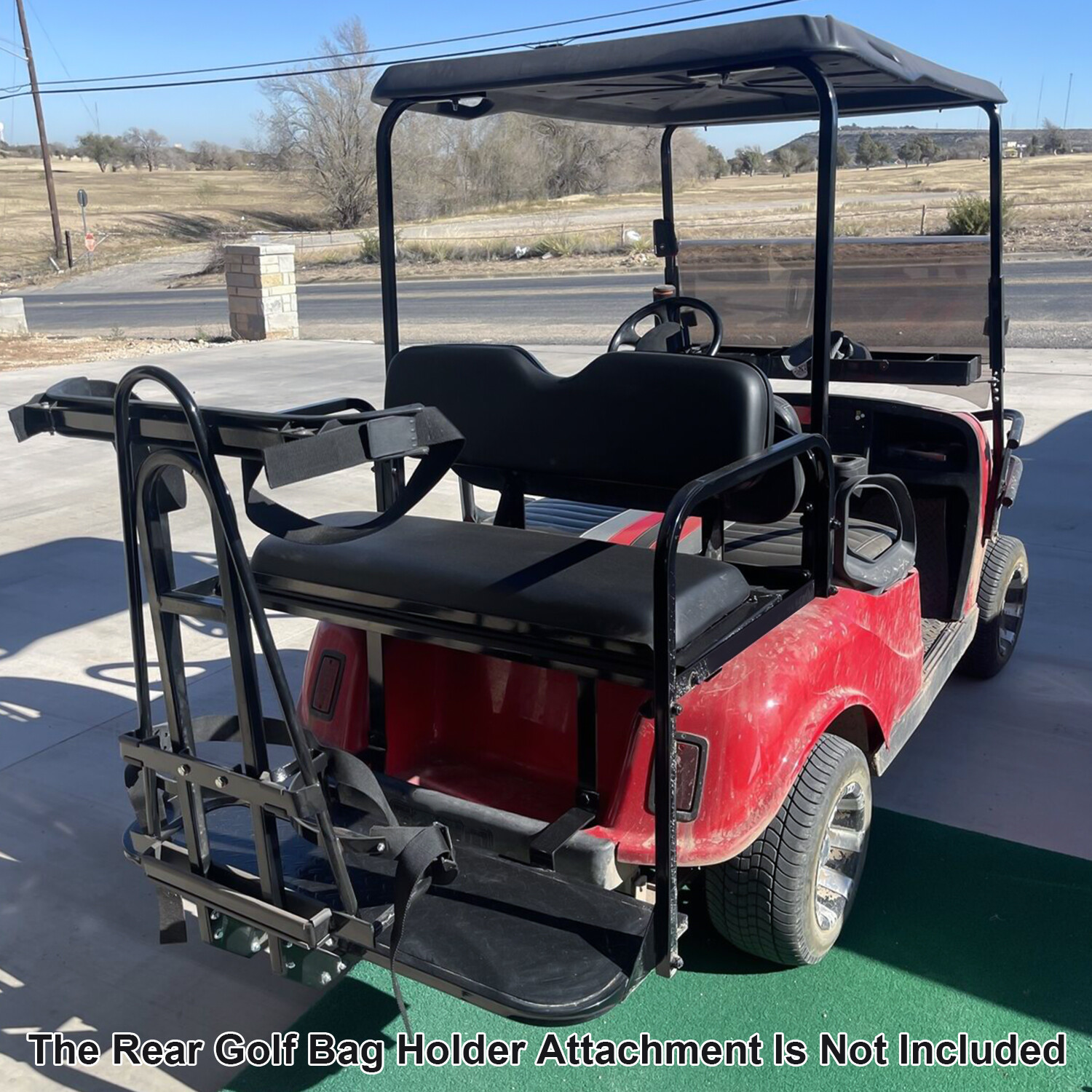 For 1995-UP EZGO TXT Golf Cart Flip Rear Seat Kit W/Roof Support Safety Grab Bar