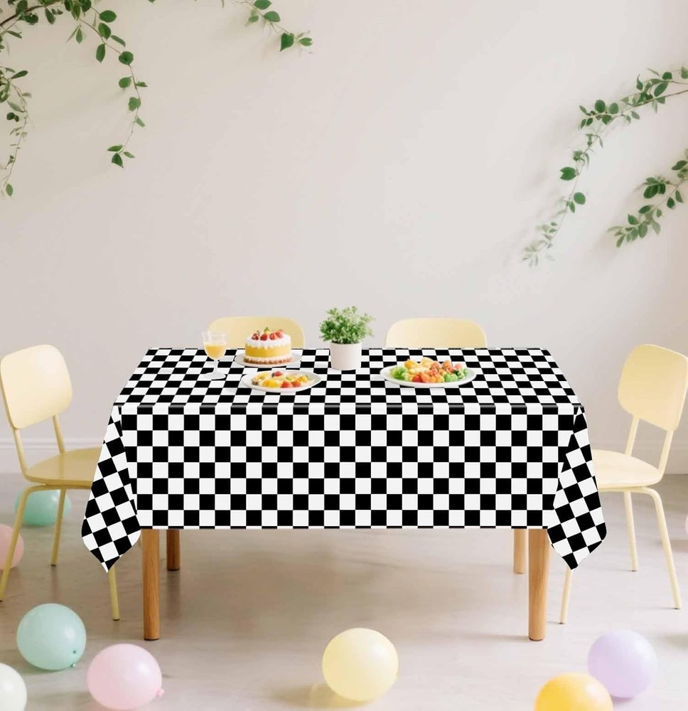 SietDESEO 3 Pack Checkered Tablecloth Plastic 3 Pack,