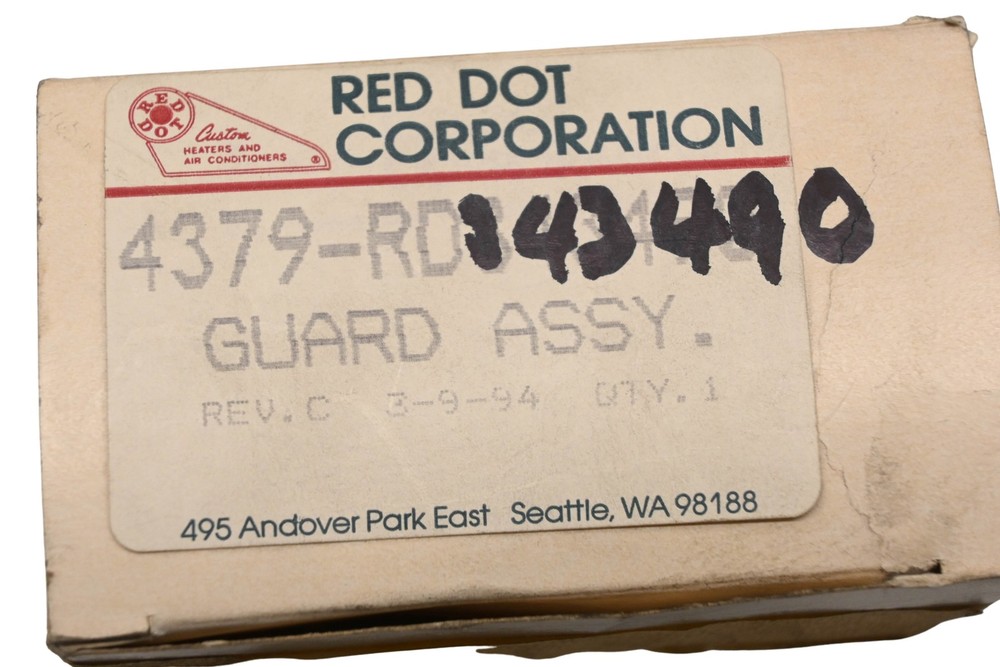 Mack 4379-RD343490 Red Dot Resistor Guard Assembly NOS