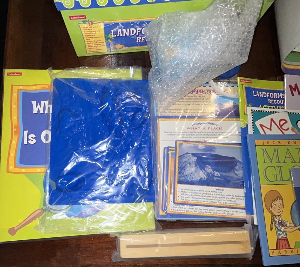 Landforms & Mapping Resource Box Lakeshore Learning Homeschool -Compass +5 Books