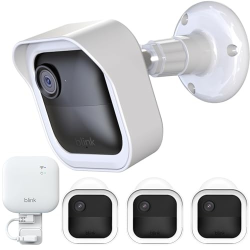 Outdoor Security Camera Housing & Mounting Bracket, 3-Pack, 360° Adjustable, Whi