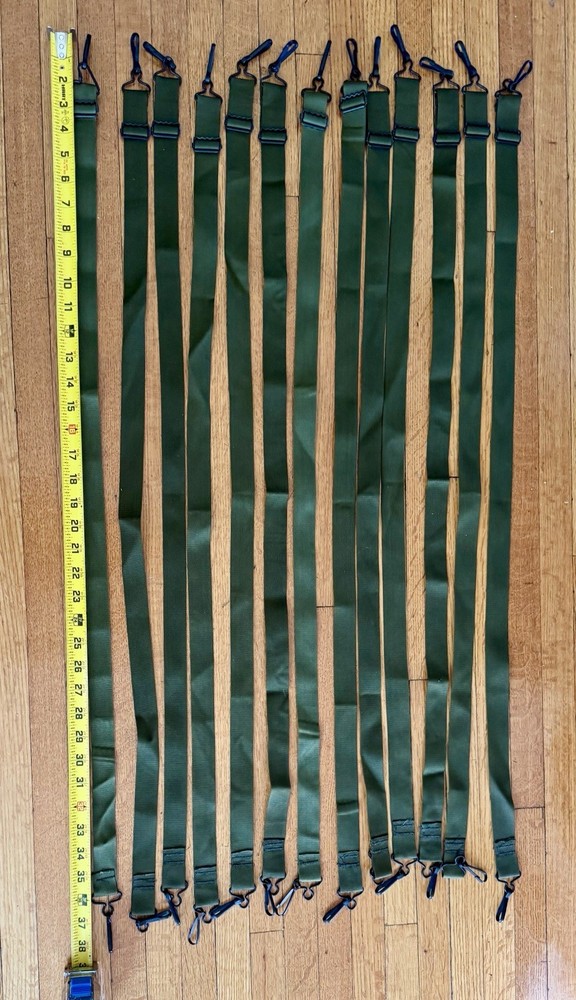 Military Surplus Strap Webbing with Hooks Olive Drab 38"