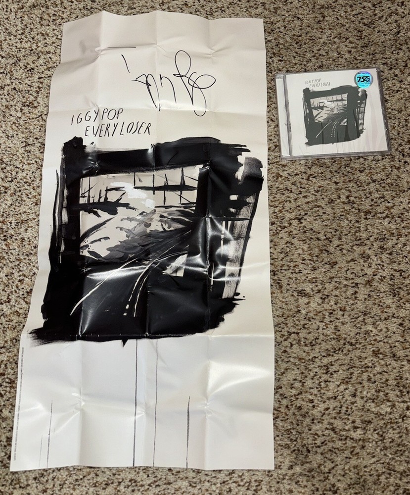 Iggy Pop Cd Every Loser Signed Folded Poster