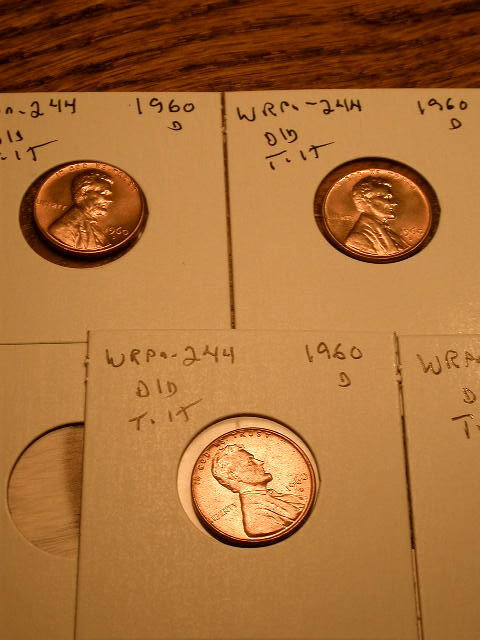 1960-D WRPM#244 D/D Tilted Ch/Gem BU/Uncirculated Red Lincoln Cent Error