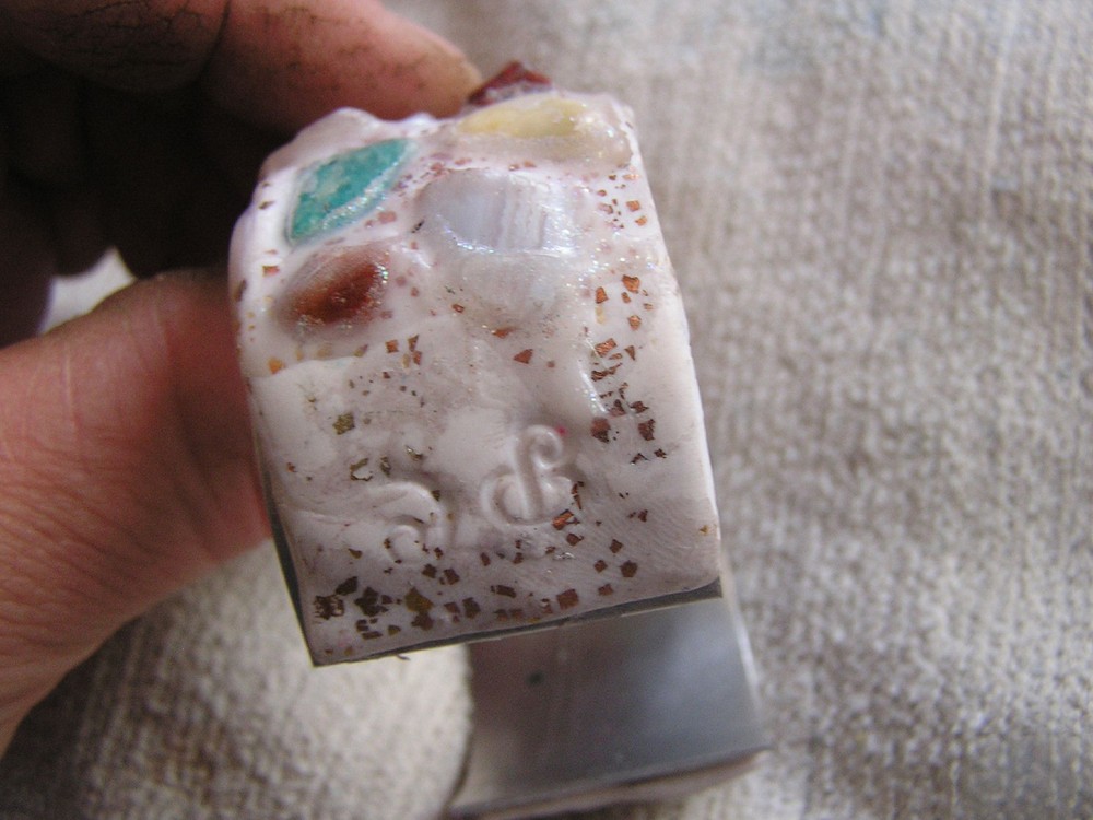 Vintage Signed Mosaic Cuff Bracelet