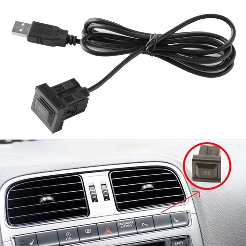 USB With Dust Cover Wire Harness Dash Flush Mount Dual USB Extension Panel