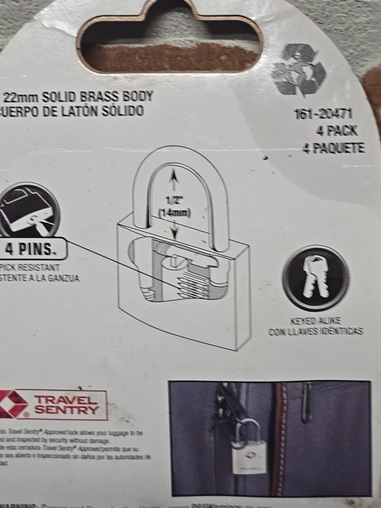 Brinks Solid Brass Locks (4) with Keys TSA Accepted Manufactured Sealed READ