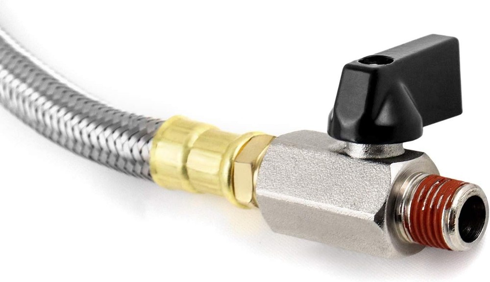 QWORK Extended Tank Drain Valve Assembly Kit for Air Compressor, 1 pc