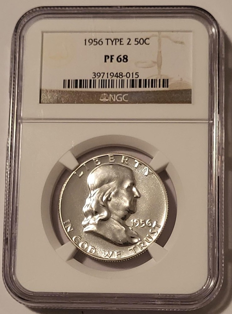 1956 Franklin Half Dollar Type 2 Proof PF68 NGC