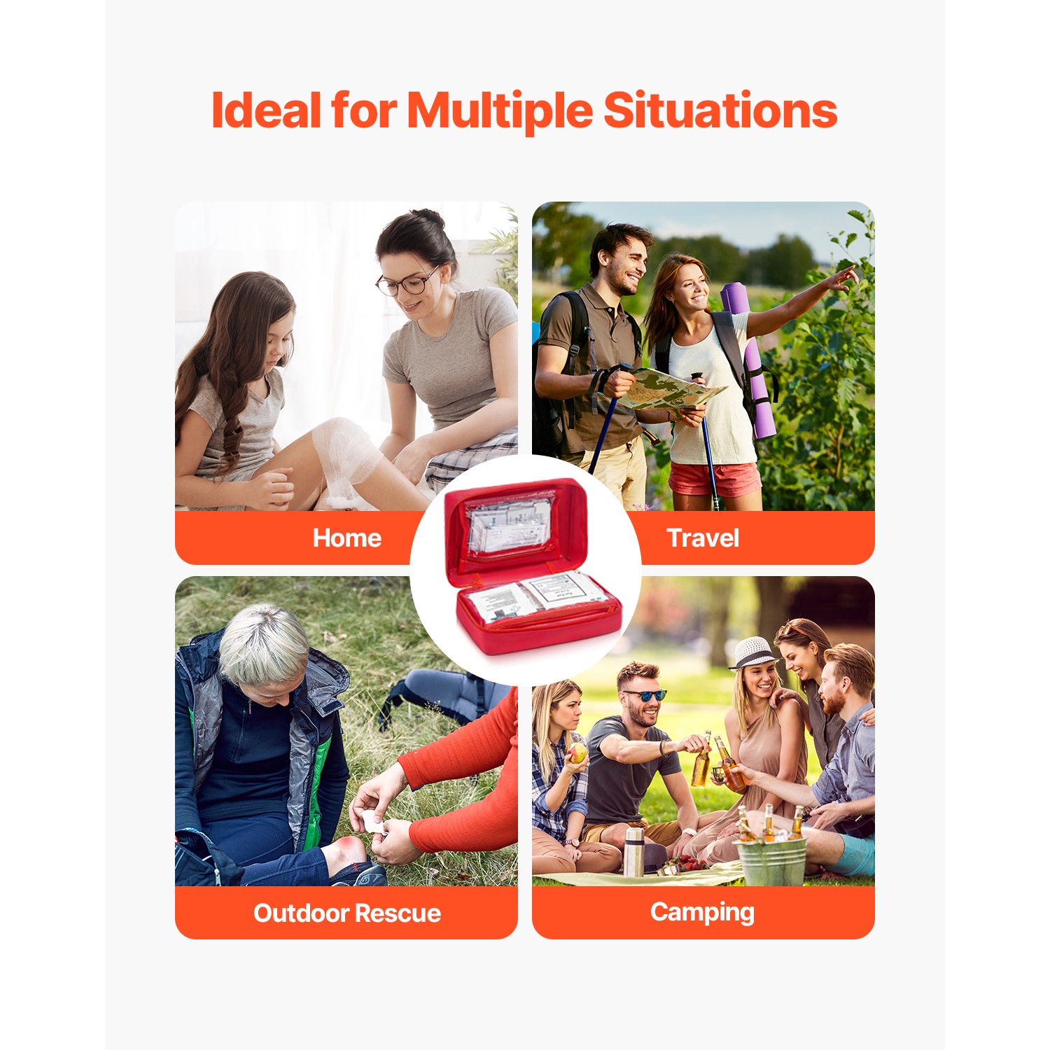 First Aid Kit 500 Pieces Large Survival Bag Emergency Medical Supplies Home Car