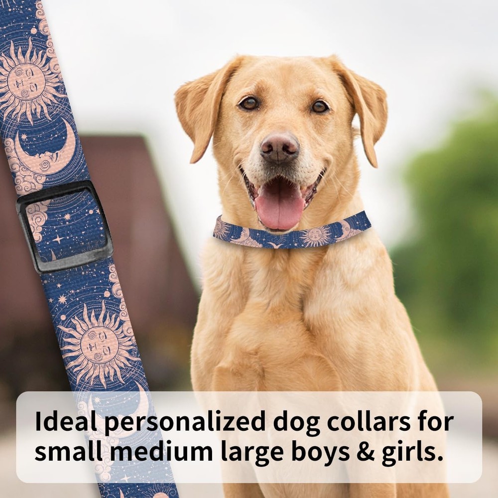 Blue Magic Universe Dog Collar Cute Pet Adjustable Medium Quick Release