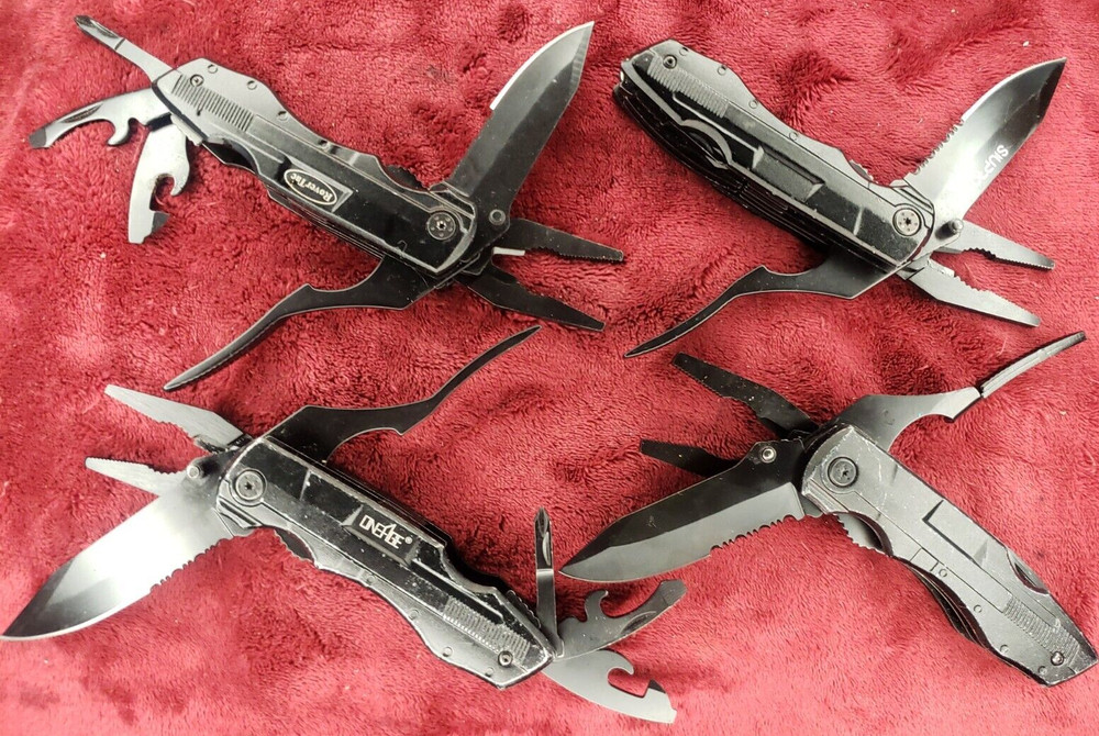 Lot 4 RoverTac, Supro, Others Liner Lock Multi Tool Pliers Survival Camping