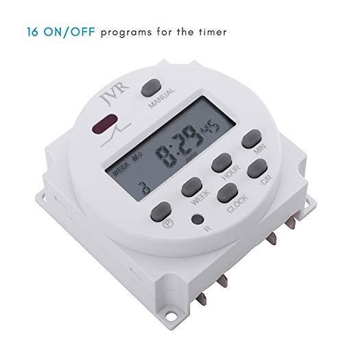 JVR 12V Timer Switch Programmable Digital 12 Volt DC/AC/Solar Battery Powered