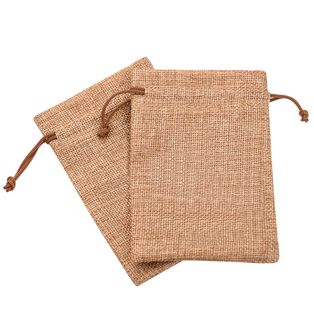 Wholsale! Burlap Gift Bags Drawstring Wedding Favors Hessian Jute Jewelry Pouch