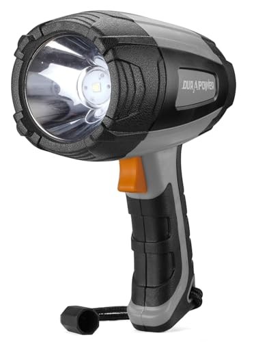 Rechargeable Spotlight, 500 Lumens LED Spotlight Flashlight, IPX2 Gray