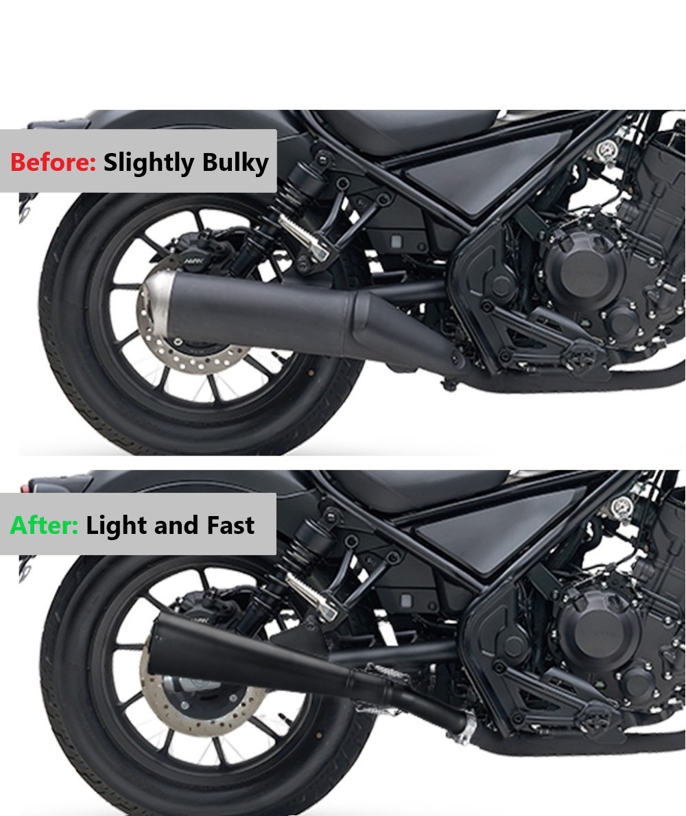 For Honda Rebel 300 500 CMX300 CMX500 Slip on Muffler Exhaust Pipe System US