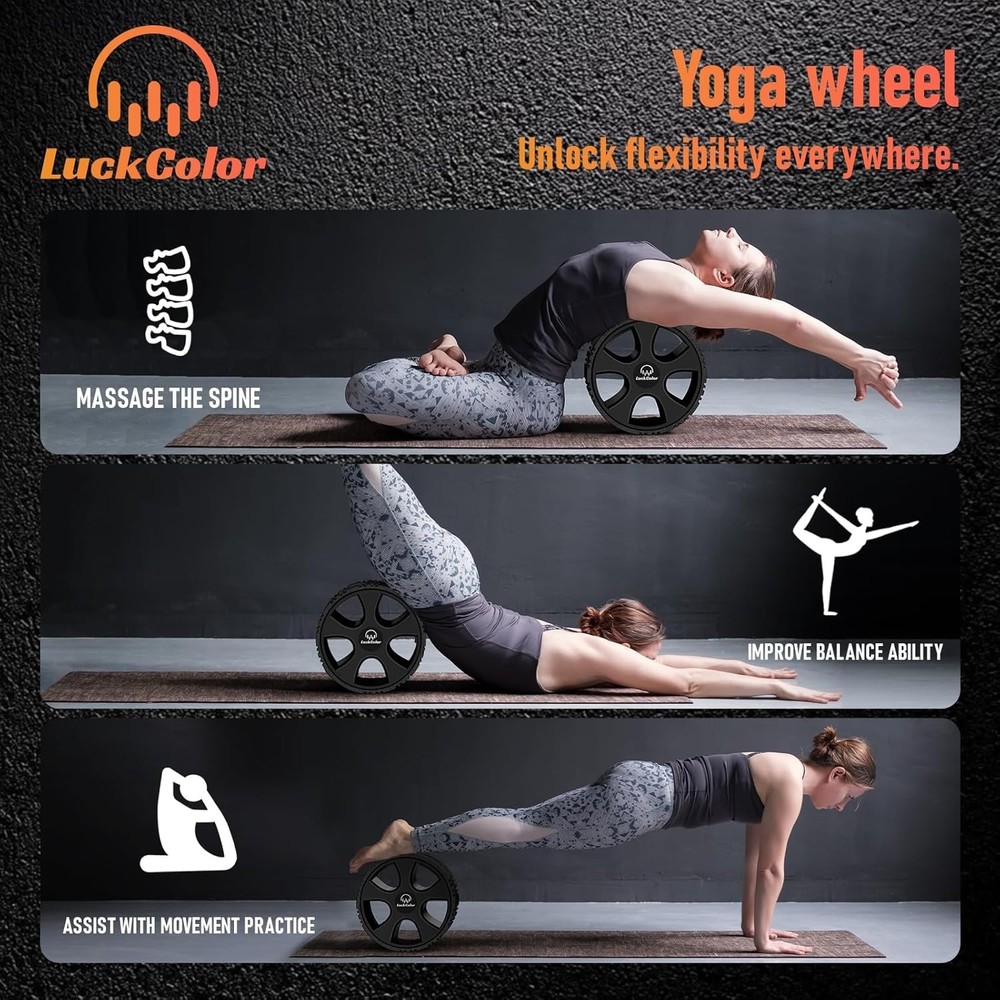 10 Inch Back Roller Yoga Wheel Muscle Massage Trigger Point Therapy solid 880lbs