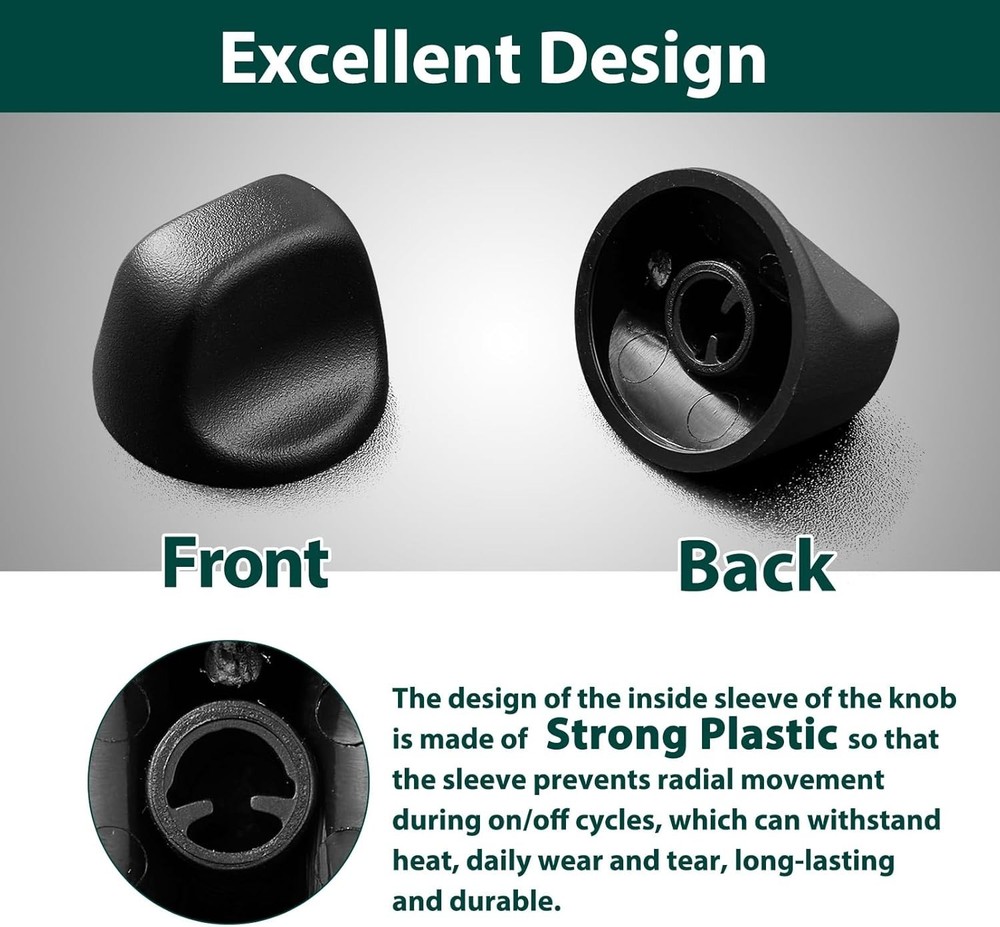 2-Pack S99360232 Range Hood Knobs Black Fits Broan Nutone Vent Fan Replacement