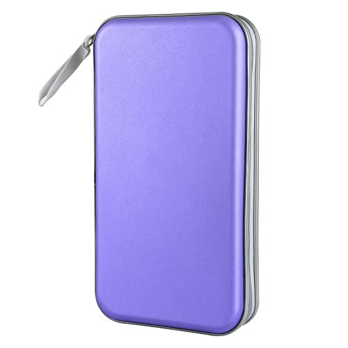 CD Case, DVD Case Holder 96 Capacity Hard Plastic CD DVD Disc Cases Lavender