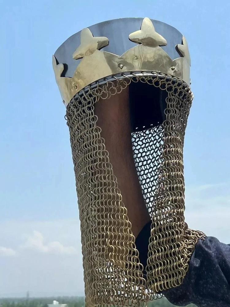 King Arthur Monty Python Helmet Medieval Knight Armor with Chainmail and Crown
